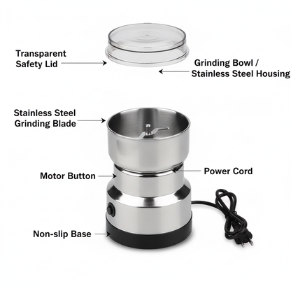 🇩🇪  طاحونة كهربائية ألمانية للقهوة والتوابل الفاخرة – جودة عالية + ضمان